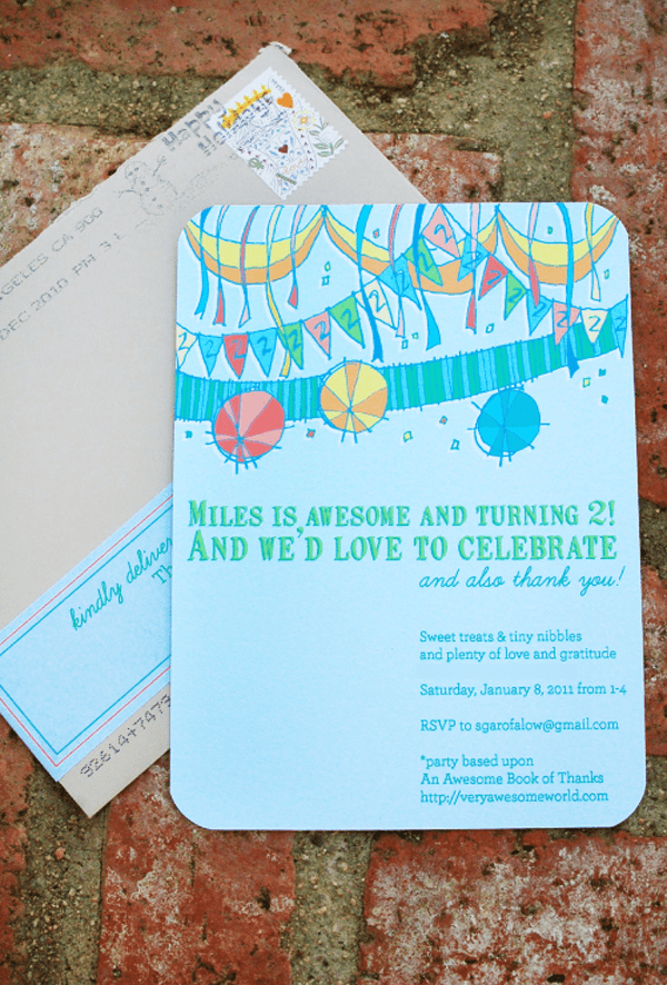 An invitation for a kid's birthday party.