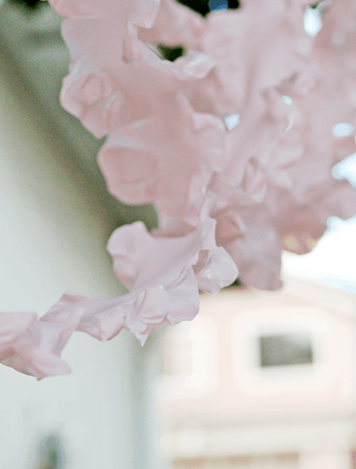 Easy party decor idea of Plastic tablecloth streamers.