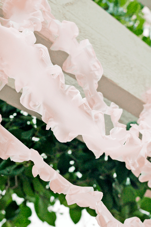 Party streamers made out of plastic tablecloths