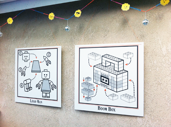 lego party posters for a kid's birthday party.