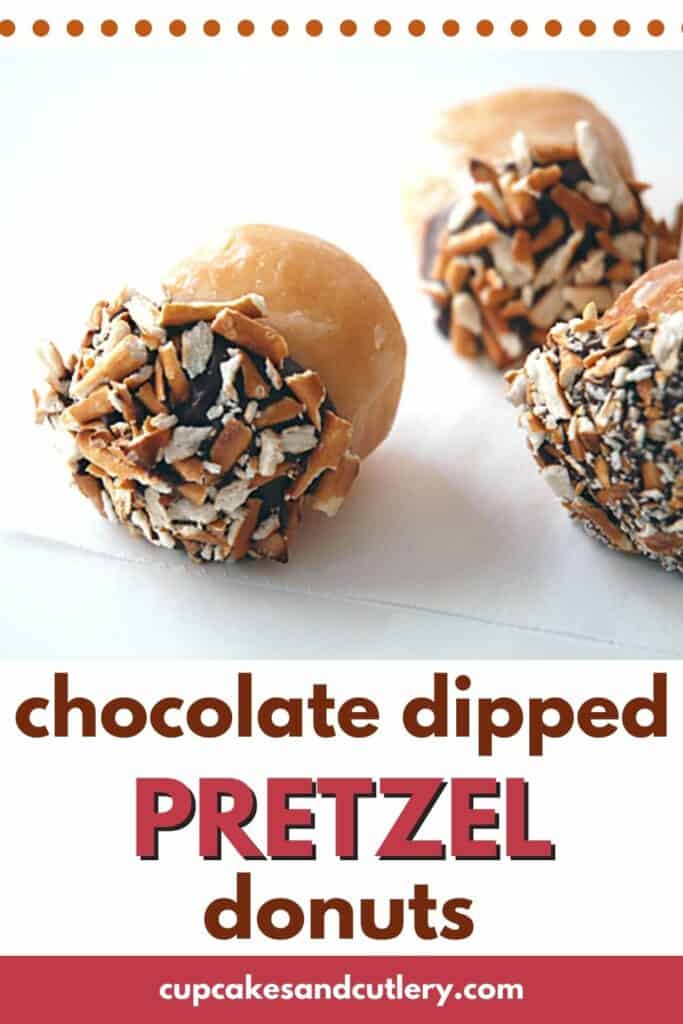 Easy Chocolate dipped pretzel crusted donuts.