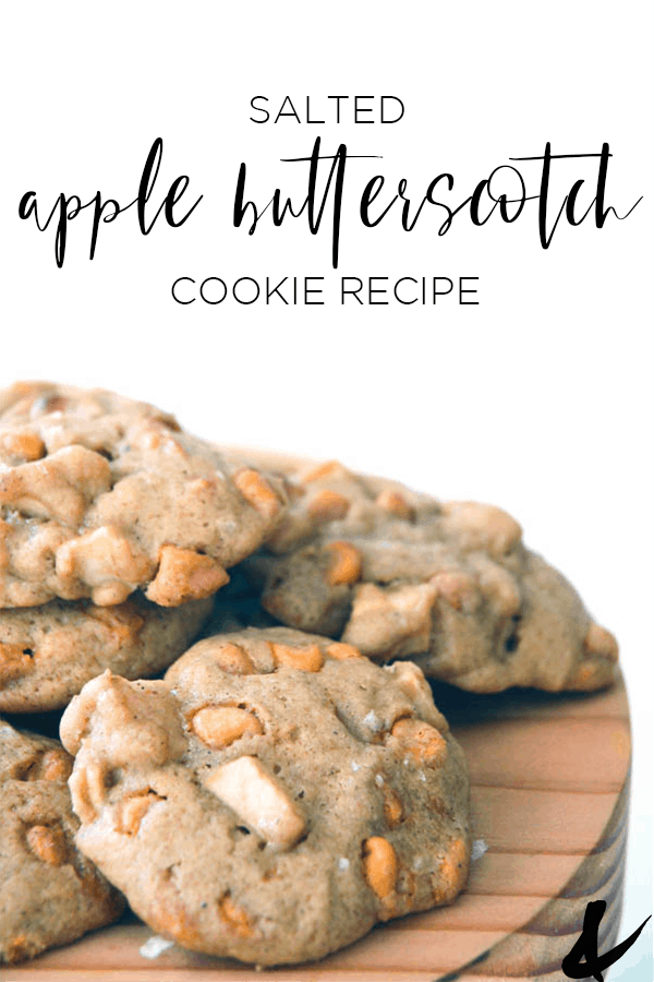 Apple Butterscotch Cookies for fall with text overlay