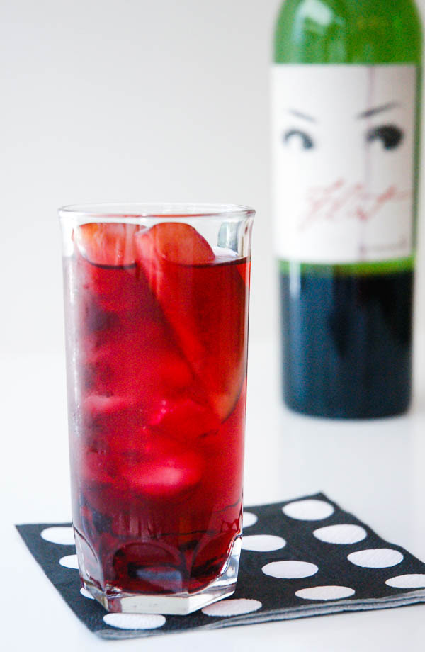 iced red sangria on a table