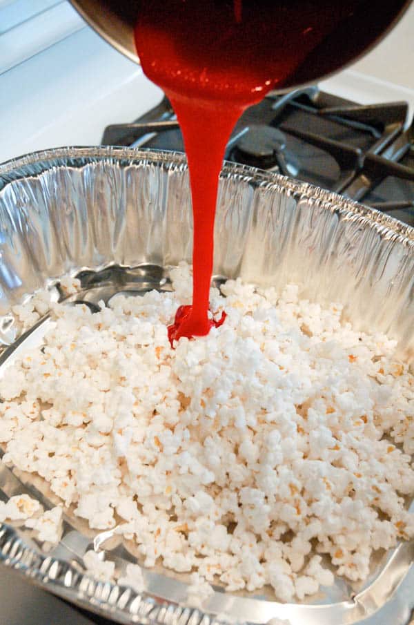 Cherry Candy Popcorn Recipe for Valentine's Day Cupcakes and Cutlery