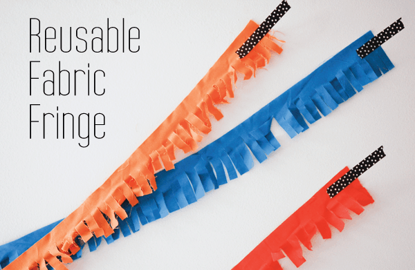 DIY garland is so fun! Use different color fabrics to create a simple fringe party decoration that can be reused! 