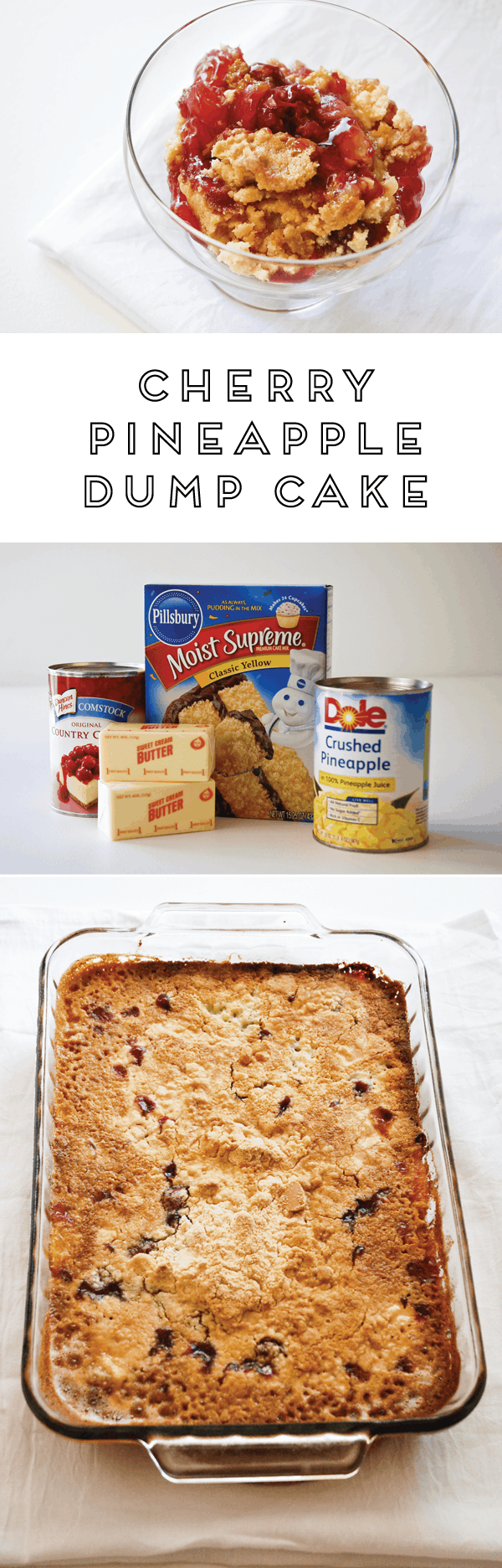Cherry Pineapple Dump Cake Recipe - Cupcakes and Cutlery
