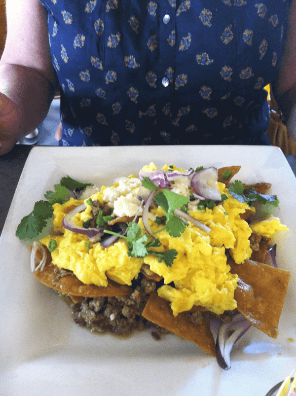 chilaquiles from cheeky's palm springs