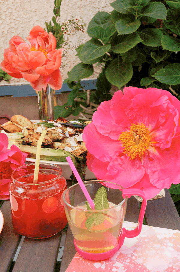 summer cocktails pink and orange