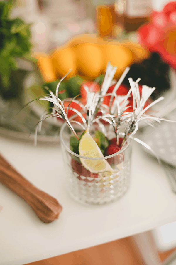 silver cocktail picks for gin and tonic bar