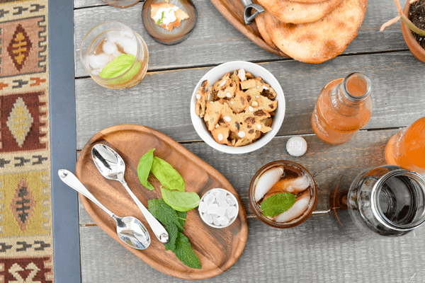 iced tea and cardamom soda