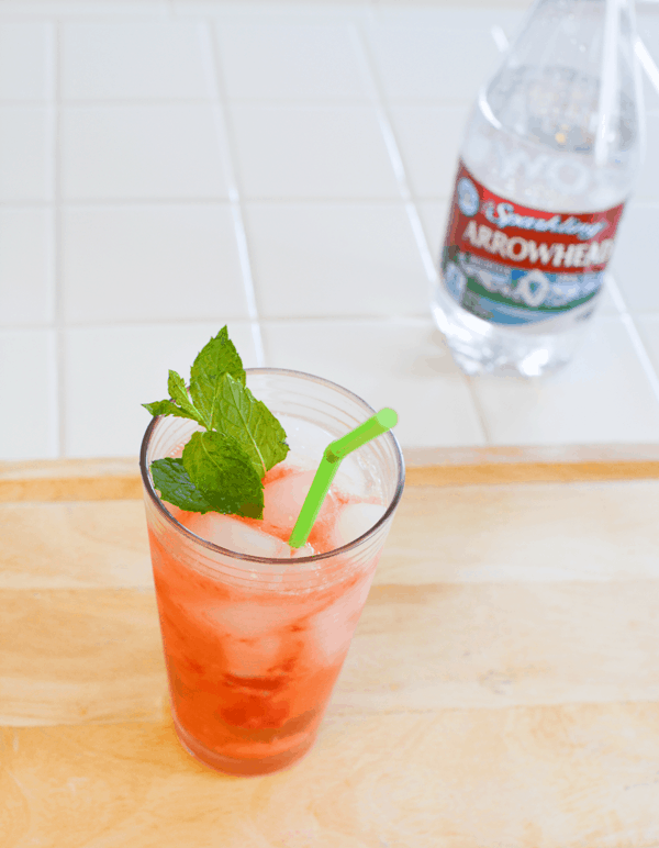 Muddled Ginger Strawberry Sparkling Water Cupcakes and Cutlery