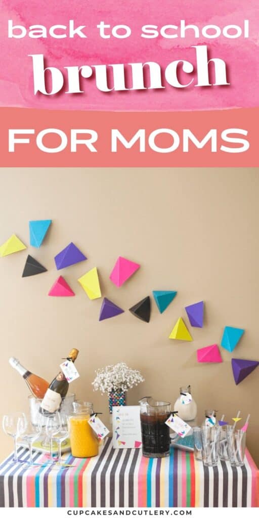 A buffet table for a back to school brunch for moms.