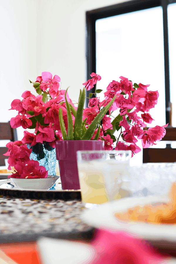 Easy girls night in centerpiece idea for the Mexican-inspired theme.