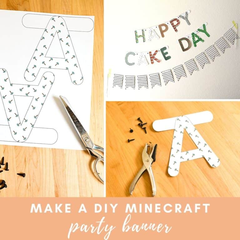 Images of the steps it takes to make a custom party wall banner.