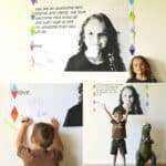 Collage of three images of a diy birthday banner.