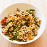 Roasted veggie farro salad. So yum! // www.cupcakesandcutlery.com