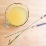lavender lemonade in a pitcher