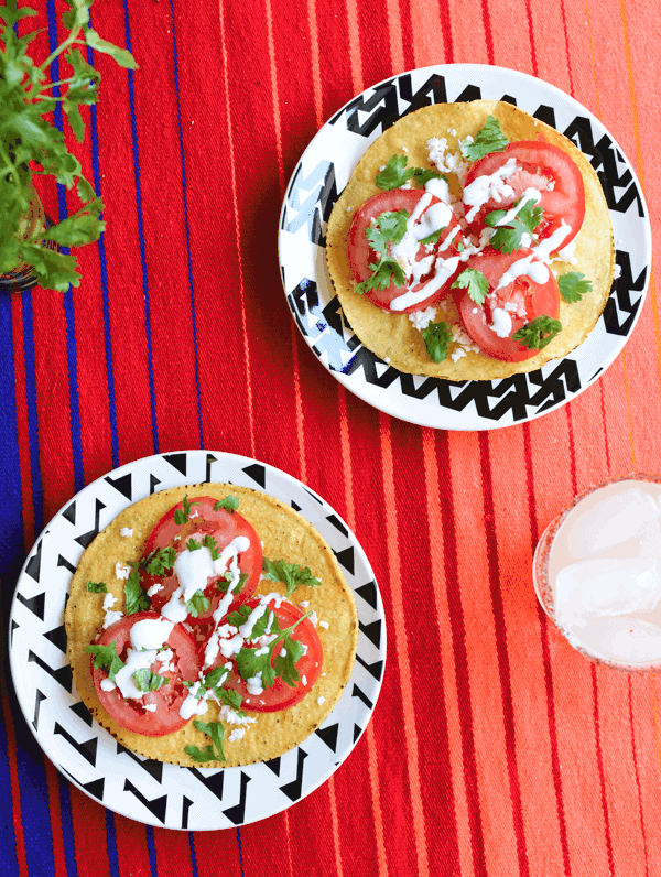 Mexican Caprese Tostadas