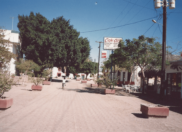 The town of Loreto, Mexico in Baja California circa 1988. 