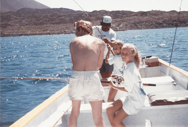 Fishing with my sister and cousin off of Loreto, Mexico. 