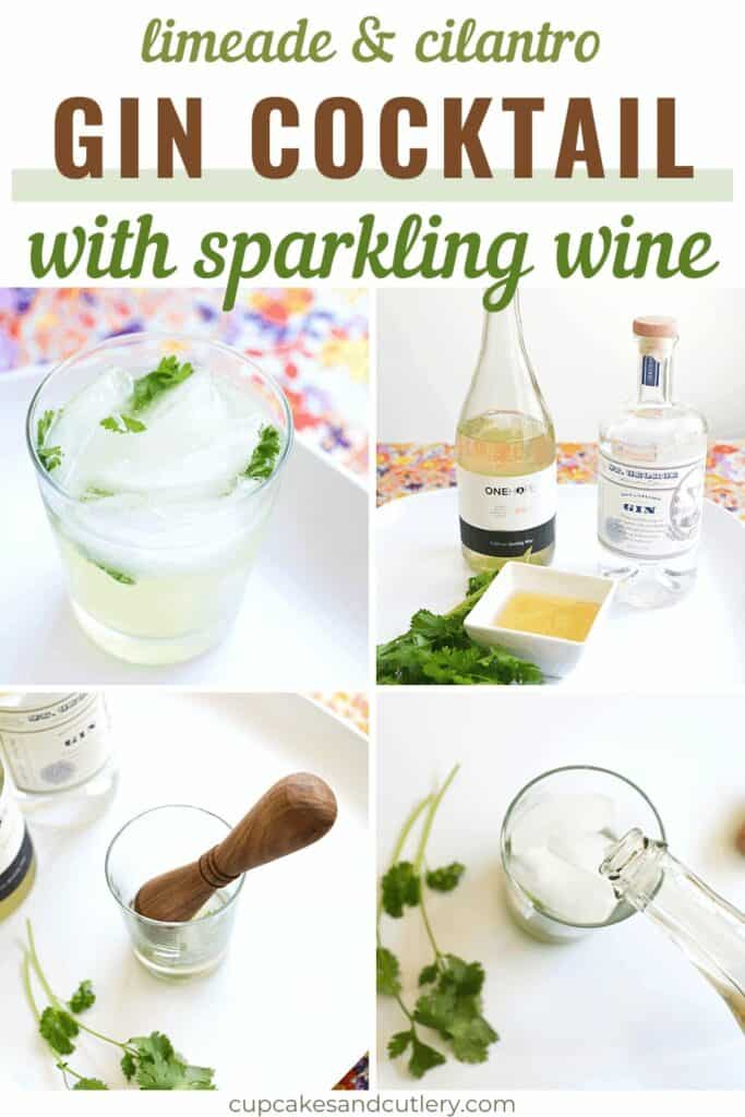 Make a simple gin cocktail with fresh cilantro, limeade, and sparkling wine.