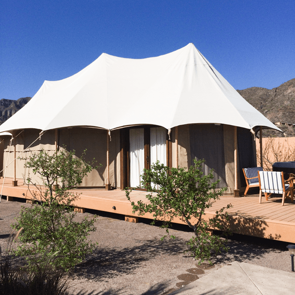 Glamping in Loreto, Mexico. Villa del Palmar Loreto has a glamping tent with an ocean view and a private jacuzzi. #VDPLFam #villadelpalmarl // www.cupcakesandcutlery.com