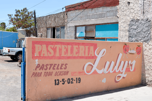 Bright colors and great graphic design in and around Loreto, Mexico. #VDPLFAM #VillaDelPalMarL // www.cupcakesandcutlery.com