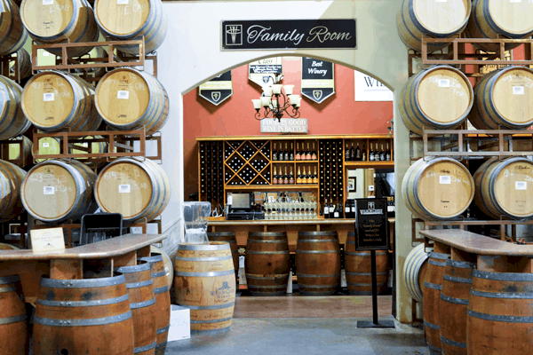 Part of the Tasting Room at Wilson Creek Winery in Temecula.