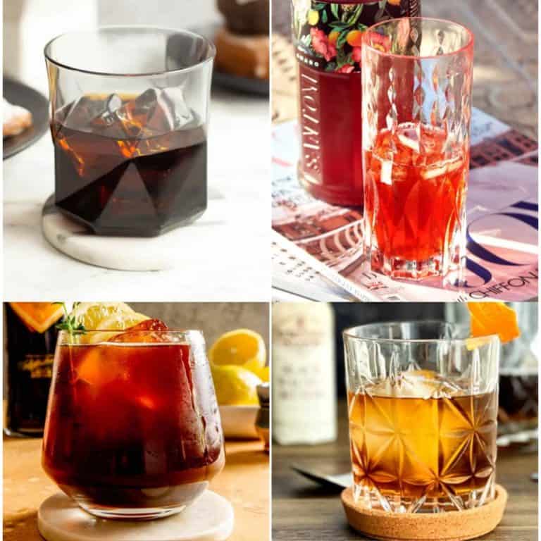 Collage of cocktail images featuring amaro.