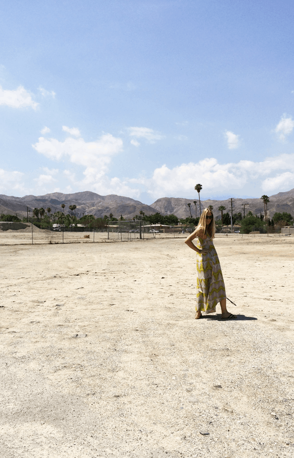 Impromptu fashion show in the Palm Springs desert with dress from @lulusdotcom #campmixalot. // cupcakesandcutlery.com