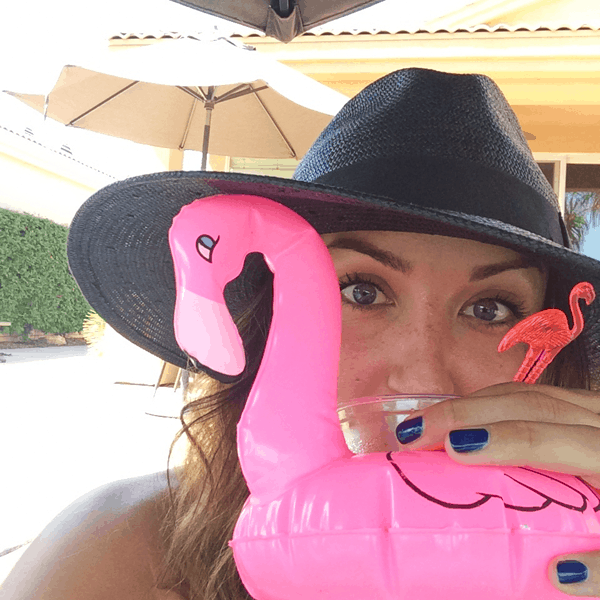 Flamingos and cocktails by the pool in Palm Springs. #campmixalot. // cupcakesandcutlery.com