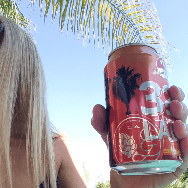 Golden Road Beer and palm trees = a great afternoon. #campmixalot. // cupcakesandcutlery.com