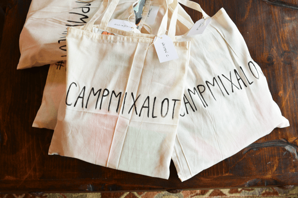 Gift bags for our creative retreat gals! #campmixalot. // cupcakesandcutlery.com