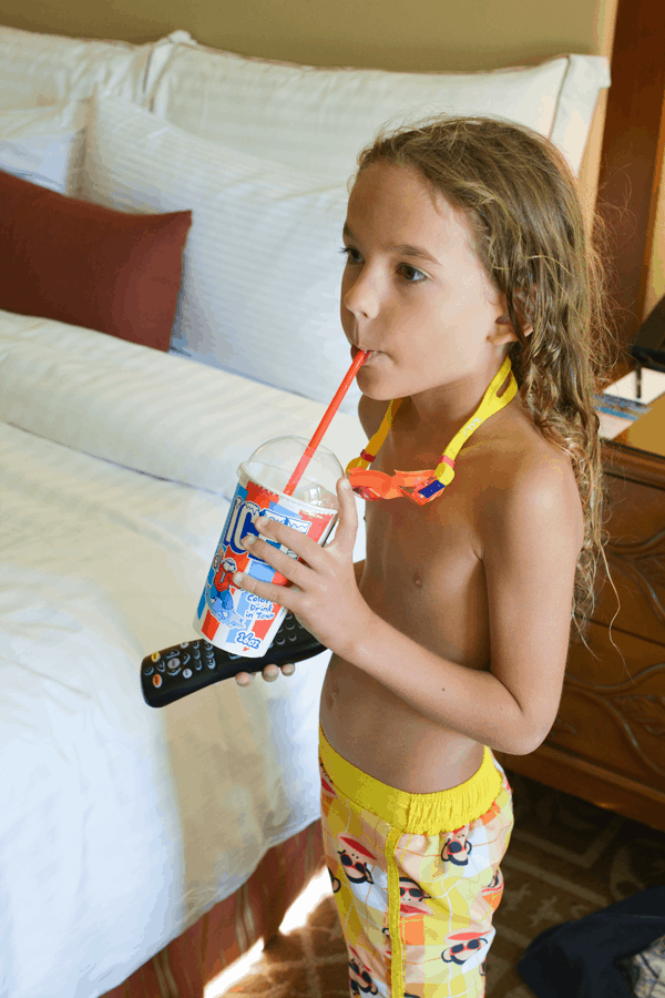 Icees and hotel TV is how my oldest likes to spend family vacation.