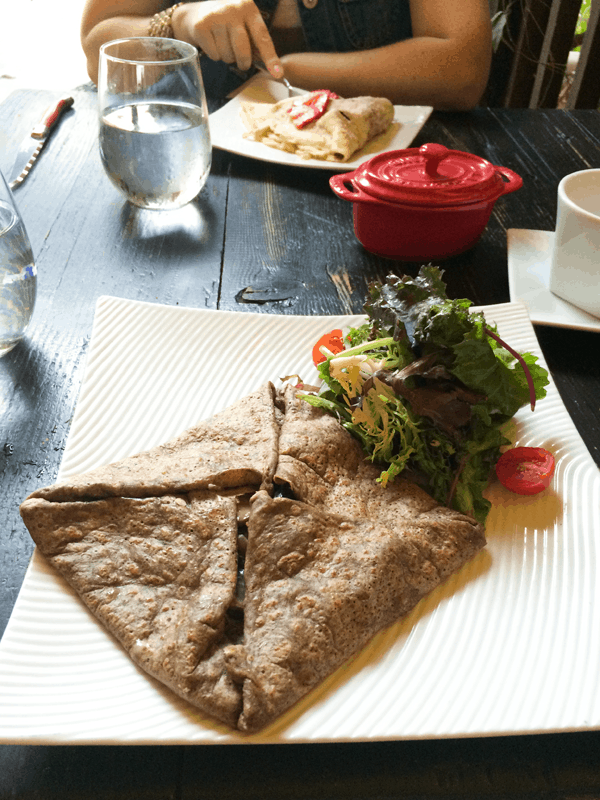 Mushroom crepe from Farm Restaurant in Palm Springs. Great breakfast spot! // cupcakesandcutlery.com