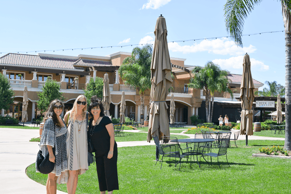 Outside Wilson Creek Winery in Temecula with Annette of VisitTemeculaValley.com.