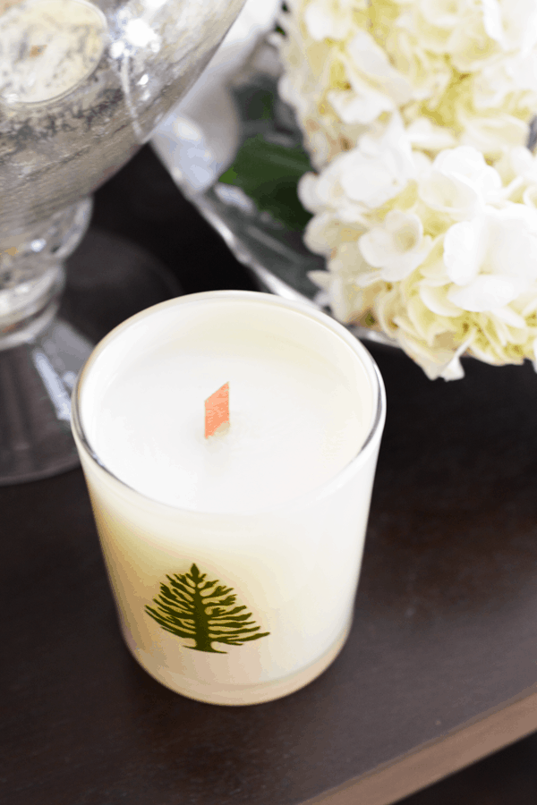 Pine tree candle to add a festive touch to your holiday decorations
