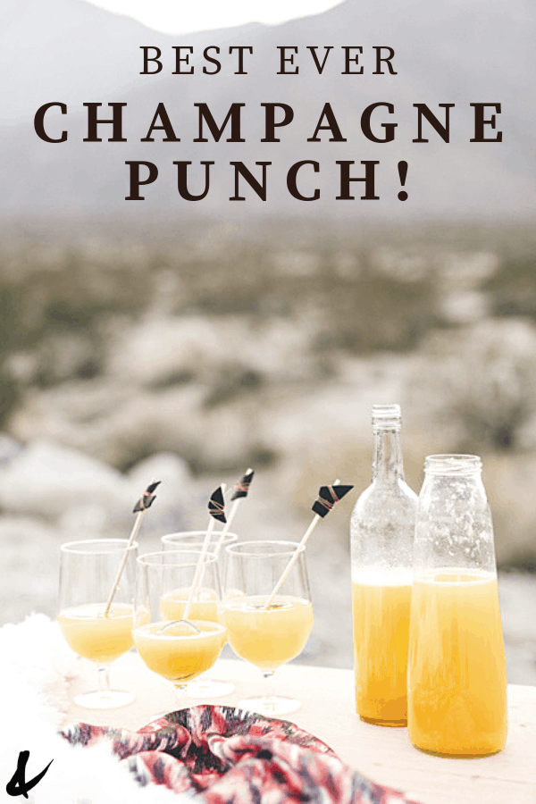 This is the best champagne punch recipe ever with text overlay.