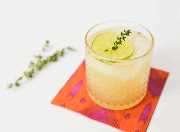 Pear nectar and fresh thyme cocktail recipe