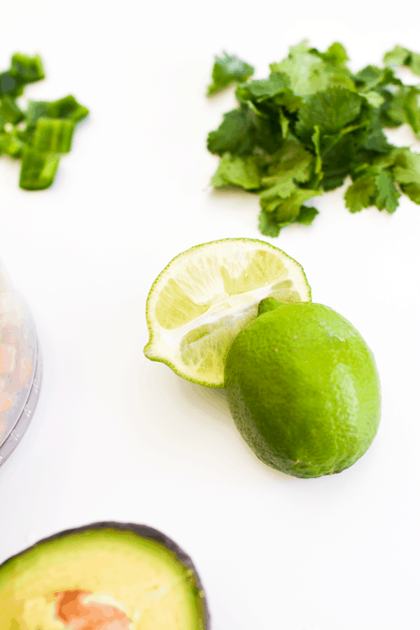 Close up of a lime cut in half. 