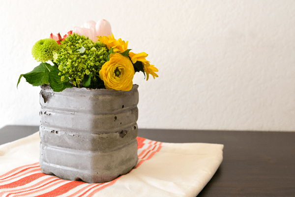 DIY concrete vase tutorial. The kids helped! #StreamTeam