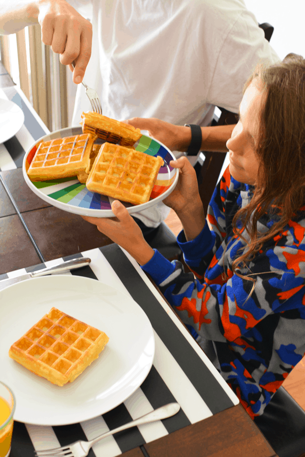 A fun take on Father's Day waffles... Just add ice cream cake! #spon