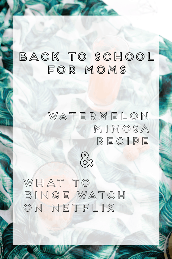 Back to School for Moms. Now that the kids are in school, here is what you need to binge watch on Netflix or have your mom friends over for watermelon mimosas! (ad) #StreamTeam