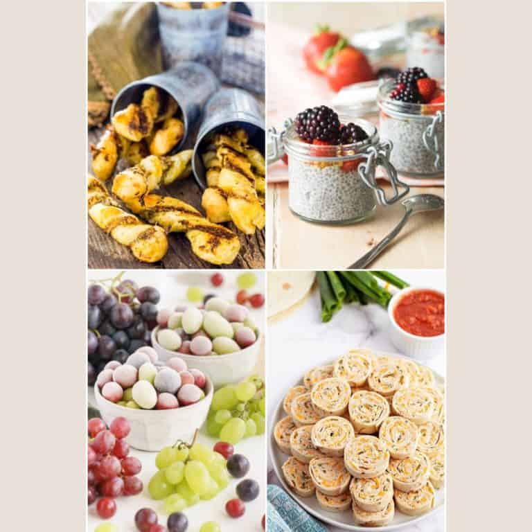 A variety of playdate snacks for moms to enjoy.
