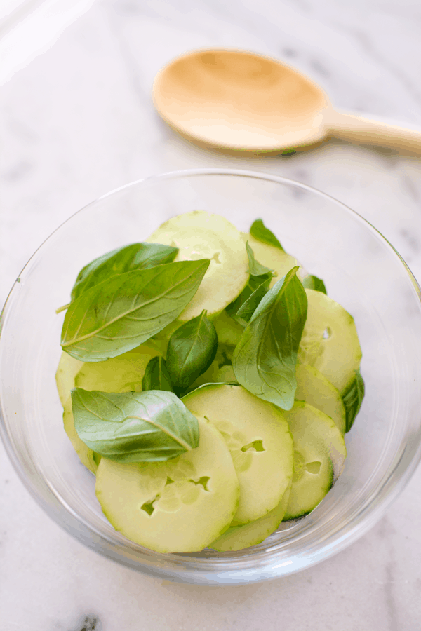 Make a flavorful simple syrup with cucumber and basil for this refreshing homemade soda recipe.