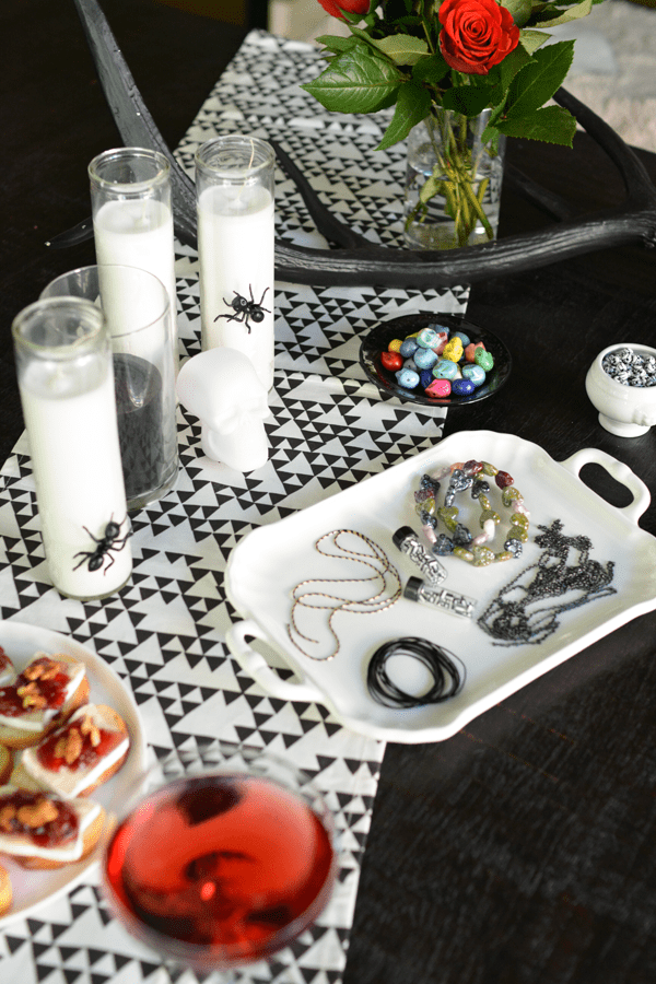 Throw a black and white Halloween party for adults this Halloween with this activity. 