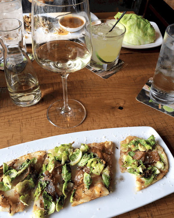 Brussels Sprouts Bacon Pizza from California Pizza Kitchen.