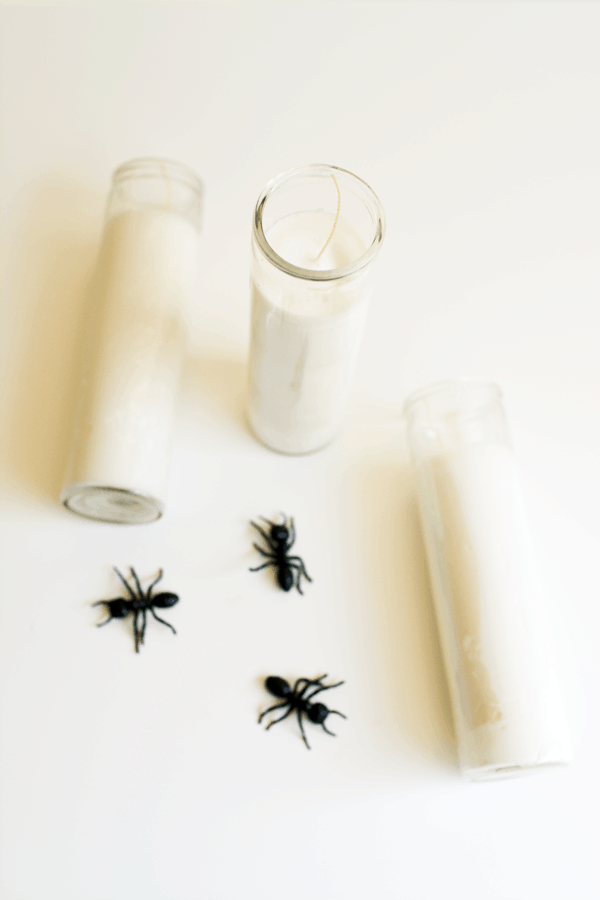 What you'll need to make Halloween candles.