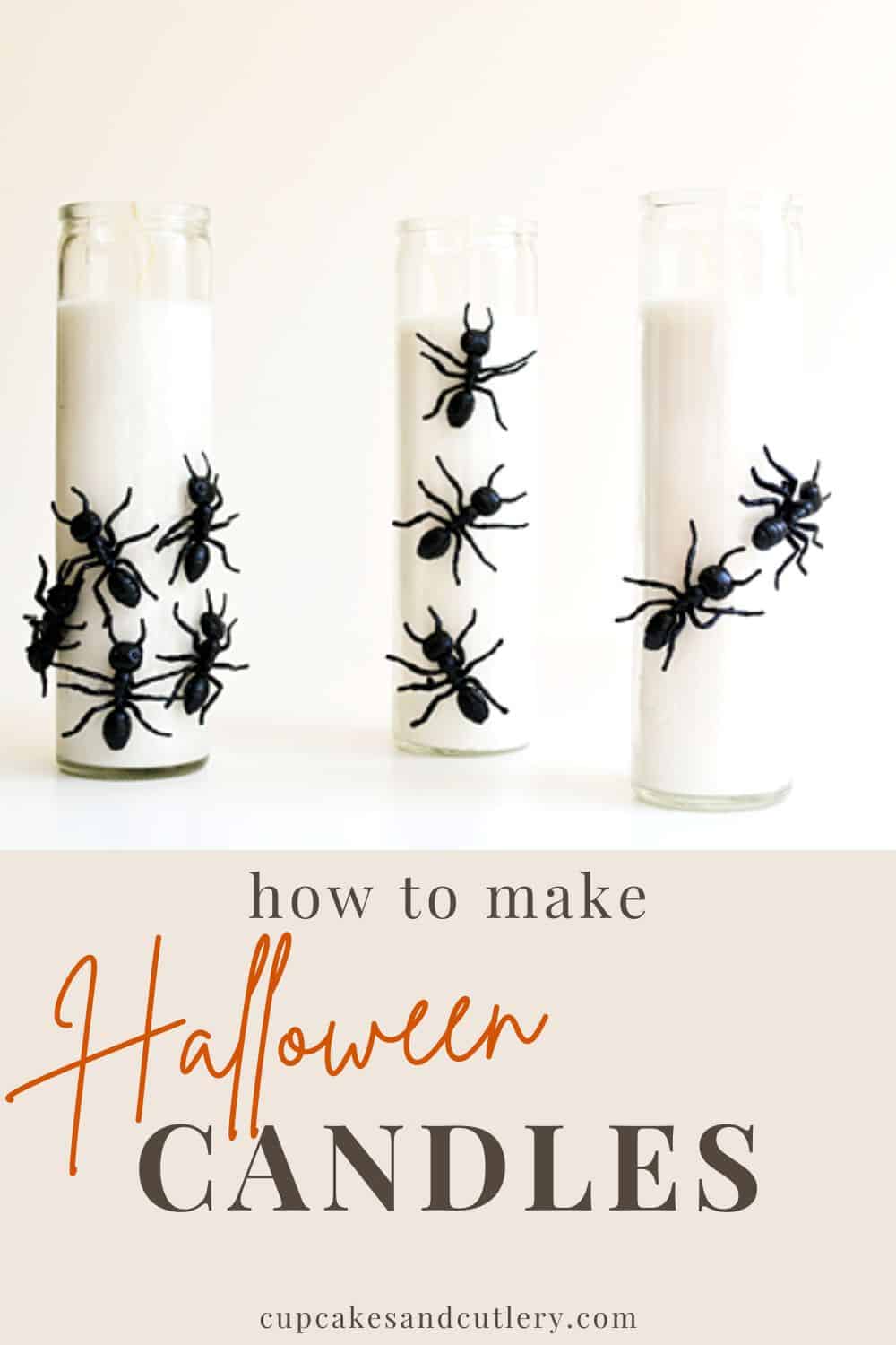 Easy Homemade Halloween Candles Cupcakes and Cutlery