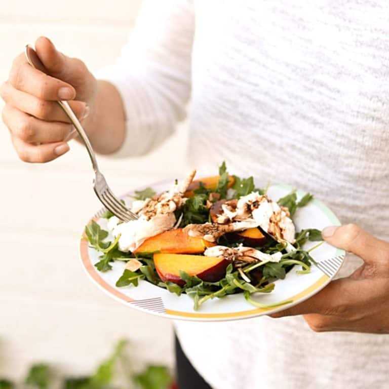 Peach Burrata Arugula Salad Recipe